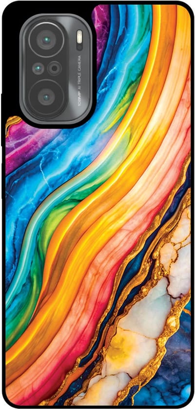 Smartphonica Telefoonhoesje Geschikt voor Xiaomi Mi 11i met Regenboog Goud Marmer Opdruk - TPU Backcover Case Rainbow Gold Marble Design geschikt voor Xiaomi Mi 11i