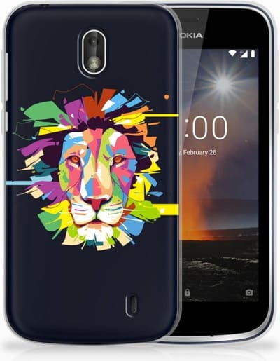 TPU Hoesje voor Nokia 1 Telefoonhoesje met Naam Lion Color