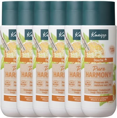 Kneipp Pure Harmony - Douchegel - Oranje Lindebloesem - Vegan - Grootverpakking - Voordeelverpakking - 6 x 200 ml