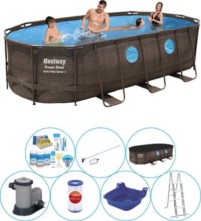 Power Steel Swim Vista OVAAL 549x274x122 cm - Zwembad Set