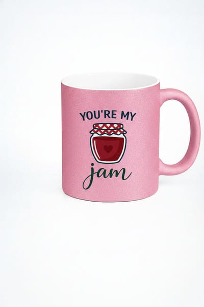 Roze Mok 'You're My Jam' - Lieve Cadeaumok met Hartjes Jam Pot - Romantisch & Uniek