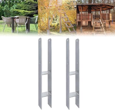 H-paaldragers - Paalankers Steunen - Buitenconstructies Verankeren - Thermisch Verzinkt Staal - 91 x 600 mm - Grijs