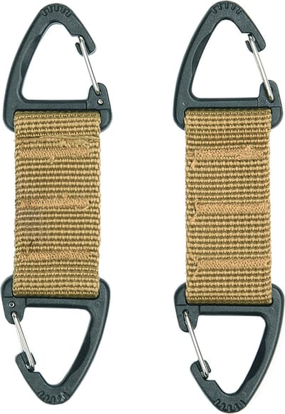 101inc Double carabiner hook 2-pack coyote
