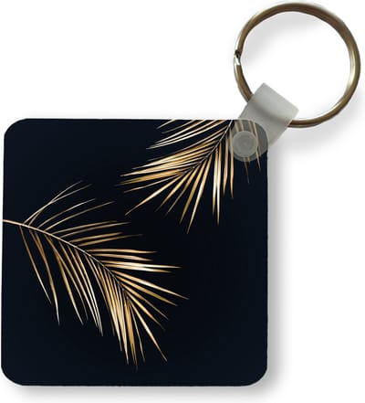 Sleutelhanger - Uitdeelcadeautjes - Bladeren - Planten - Goud - Zwart - Luxe - Plastic