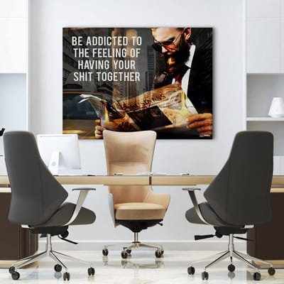 Luxe Canvas Schilderij Workroom | 40x60 | Woonkamer | Slaapkamer | Kantoor | Muziek | Design | Art | Modern | ** 4CM DIK! 3D EFFECT**