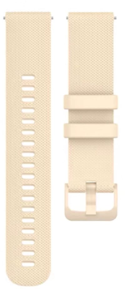 Scoby - Horlogebandje - Smartwatch Band - Geschikt voor Garmin Venu, Vivomove, Vivoactive en Forerunner - Siliconen Bandje - Flexibel - Comfortabel - Sportief - 42 MM - Beige
