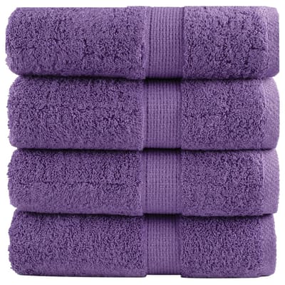 vidaXL - Premium - washandjes - SOLUND - 4 - stuks - paars - 30x30 - cm - 600 - g/m2