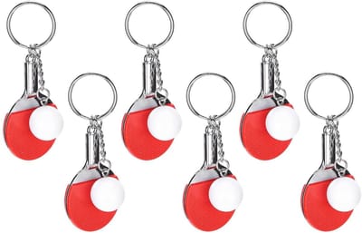 Dailygoods- Tafeltennis Sleutelhanger 6 Stuks - Legering Sleutelhanger - Lichtgewicht Sleutelhanger - Draagbaar Ontwerp - Sleutelhouder - Unieke Sleuteldecoratie