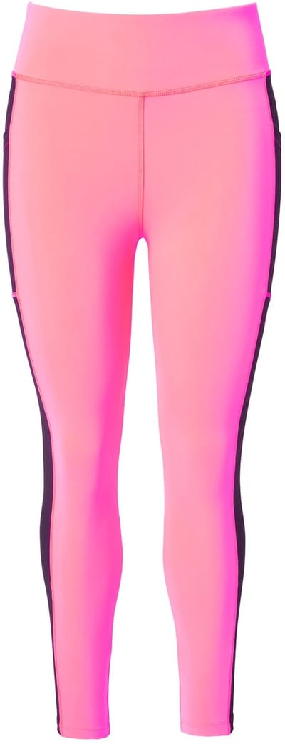 Ulla Popken - Dames - Sportlegging sneldrogend zakken gerecycled - Neonroze - Maat 42+