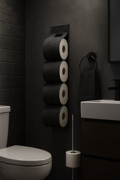 Cohoso® Toiletrolhouder Muur – Reserve wc rolhouder – Zonder Boren – Luxe Design – Antraciet