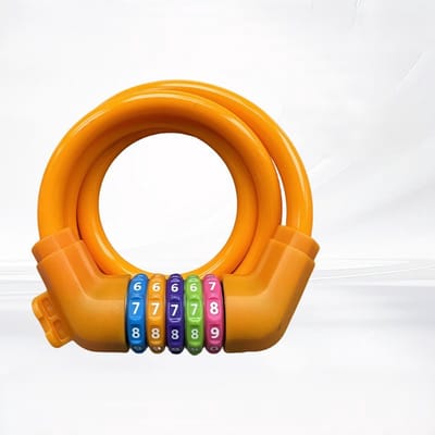 Fietsslot met cijfers voor kinderen (10 mm x 1,2 m), antidiefstalkabelslot met codecombinatie, fietscombinatieslot voor meisjes en jongens, fietsaccessoires, kinderfietsslot (oranje)