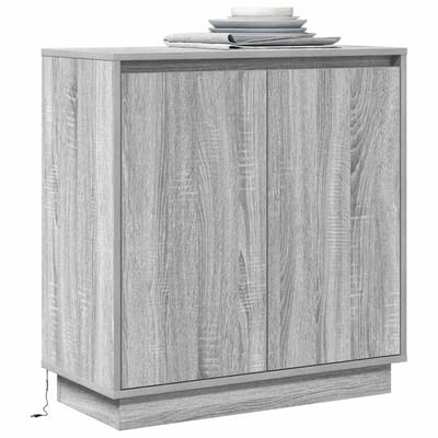 vidaXL - LED - Dressoir - Grijs - sonoma - 71 - x - 34,5 - x - 75 - cm - Bewerkt - hout