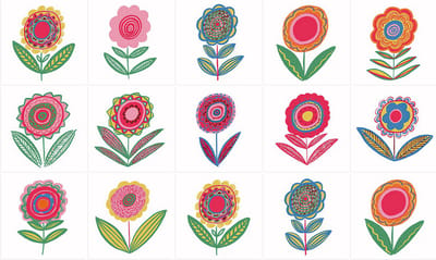 Plaktegels - Zelfklevende Tegels - 15x15 cm - Ulticool - Decoratie Sticker Tegels - Bloem Retro Vintage - 15 stuks - Plakfolie Tegelstickers - Muurstickers - Sticktiles Decoratiefolie - Badkamer - Keuken