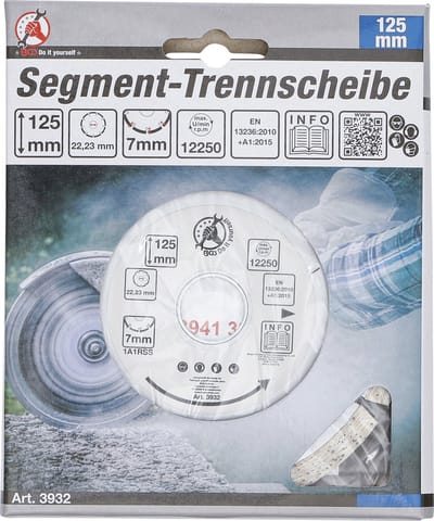 BGS - Diamant - Slijpschijf - Doorslijpschijf - Steen - Ø 125 mm - 22.2mm - 1 stuks - BGS3932