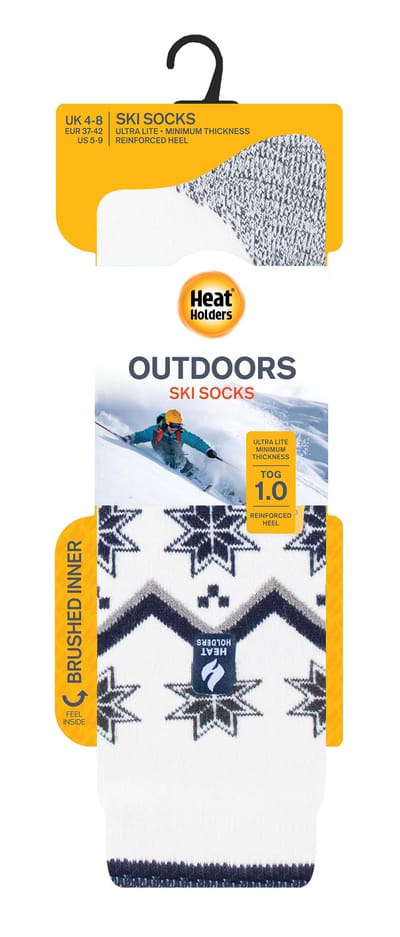 Heat Holders - Lichtgewicht thermo skisokken voor heren - Crème Fairisle