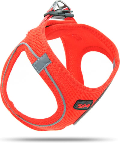 Tailpetz - Air-Mesh Harness - Hondenharnas - Hondentuig - Hondentuigje Kleine Hond - Y Tuig Hond - Harnas Hond - Anti Trek Tuig Hond - Reflecterend - Maat 3XS - Garnet