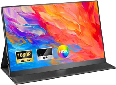 TIM® Draagbare Monitor voor Laptop – Portable Monitor 15,6 Inch – Draagbaar Scherm 1080FHD – HDMI / USB C – Extra Scherm Laptop – Laptop Scherm Uitbreider – Energiezuinig – ps5 Monitor - Tweede Scherm Laptop - Zwart - 41cm x 27cm x 6cm