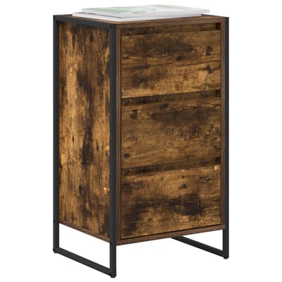 vidaXL - Dressoir - Rook - Eik - 42 - x - 36 - x - 75,5 - cm - Bewerkt - hout