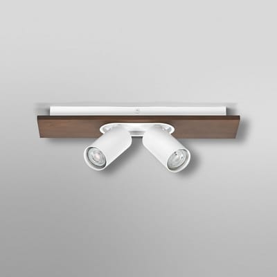 OSRAM DECOR SPOT MERCURY, 2 x 3,4W, 460lm, hout-look, wit, spot, verstelbare koppen, veelzijdig gebruik, interieurspot, vervangbare ledlampen, warm witte lichtkleur, GU10