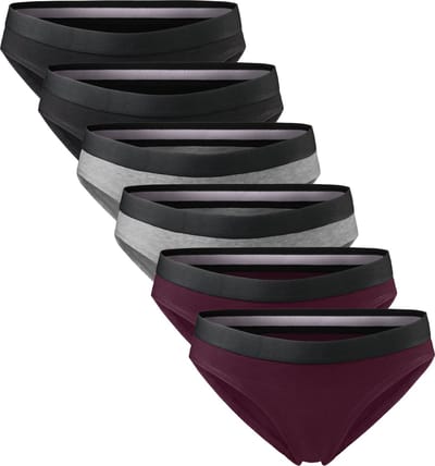 DANISH ENDURANCE Slips van biologisch katoen - Stikselvrij - Elastische Tailleband - voor Dames - 6-Pack - Meerkleurig - Maat M