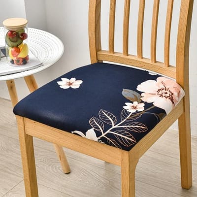 All Seasons Print Zitkussenhoes Voor Eetkamer Huisdecoratie Spandex Stretch Stoelhoezen Afneembaar Wasbaar Stoelbeschermer 1 piece white