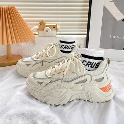 Damesschoenen Lente Nieuwe Papa Schoenen Studenten Dikke Zool Alles-match Sportschoenen Casual Schoenen Trend 40