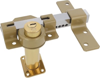 Veilig Opbouwslot met Ronde Veiligheidscilinder - Binnenslot 34mm Buitenslot 70mm - Inclusief 5 Sleutels