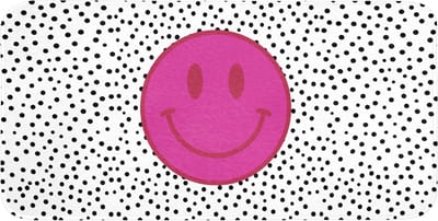 WC mat 120x60 cm - Antislip - Smiley - Roze - Stippen - Toiletmat - Vloermat - Douchemat - Toilet tapijt - Toiletmatten