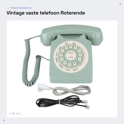 Dailygoods- Vintage Telefoon - Antieke Telefoon met Roterende Wijzerplaat - Vaste Telefoon - Thuis Telefoon - Grote Toetsen - Voor Thuis/Thuis kantoor