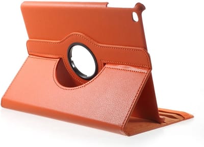 Peachy Bescherming 360 draai kunstleer hoes flip - geschikt voor iPad 2017 2018 - Oranje