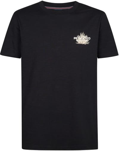 Petrol Industries - Heren T-shirt met rugprint FuegoSur - Zwart - Maat M
