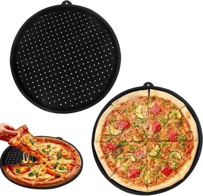 Perforated Bakplaat voor de Oven, Ronde Pizza Tray van 33 cm met Anti-aanbaklaag, Ideaal voor Pizza, Taart en Gebak