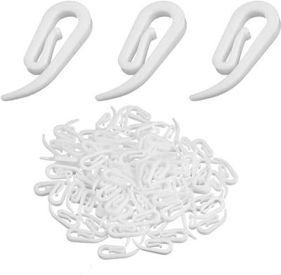 100 gordijnhaken - Gordijnhaken - Haken - Badkamerhaken - gordijnhaken plastic - Wit
