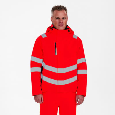 Engel Safety winterjack 1946-930 - Hi-vis Red / Black - S