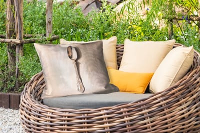 Buitenkussens - Tuin - Lepel - Verf - Zilver - 50x30 cm