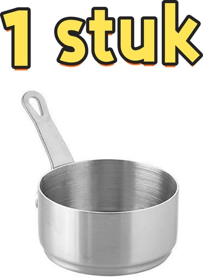 1 stuk - Sauskommetje van roestvrij staal - Steaksaus - met handvat - Geschikt voor steaksaus en tomatendip - 3,5*6 cm - Zilver