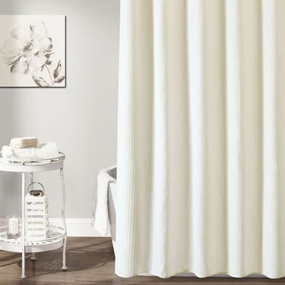 OKWISH Douchegordijnen - Douchegordijn - Schimmelbestendig - Waterdicht - Wafelstructuur - Badkamerdecoratie - Beige - Polyester
