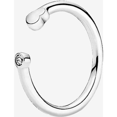 925 Sterling Zilver Pan Ring Open Ring Versierd Met Glanzende Liefde Voor Vrouwen Bruiloft Feest Cadeau Mode Sieraden 9 white