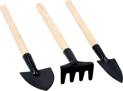 Set kleine tuingereedschap troffel, transplanter, hark