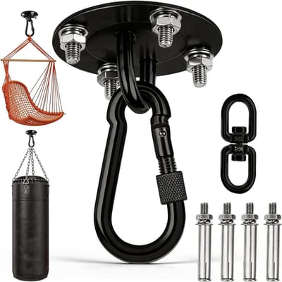 Zware Draaibare Hanghaak voor Stoelen en Schommels tot 400 kg - Roestvrijstalen Ceiling Hook voor Yoga en Bokszakken