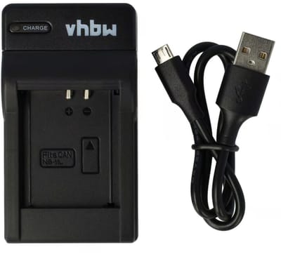 vhbw USB-C-oplader compatibel met Canon Digital Ixus 155, 127, 140, 145, 135, 150, 132 camera/camcorder/accu - oplaadstation + USB-C-kabel, oplaadindicator
