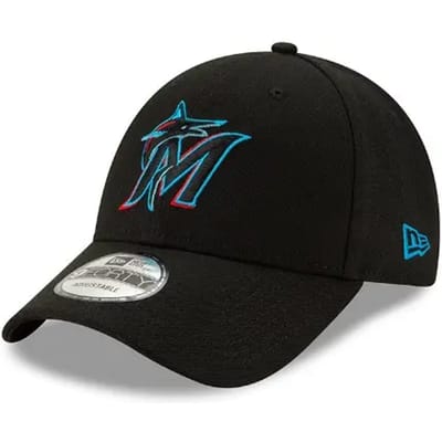 New Era Cap - Miami Marlins Cap - Sportcap - Zwart - One size - Verstelbaar - New Era Caps - 9Forty - Pet Heren - Pet Dames - Petten - Caps - Pet