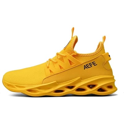 YRZL Heren Ademende Hardloopschoenen Hoge Kwaliteit Lichtgewicht Antislip Comfortabele Sneakers voor Heren Gedempte Mode Sportschoenen 40 yellow