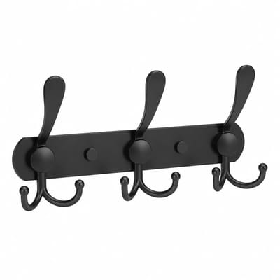 Kledinghaken aan de muur, garderobehaken, hakenlijst, roestvrij staal, handdoekhaken, wandgarderobelijst voor keuken, badkamer, slaapkamer (9 haken, mat zwart).