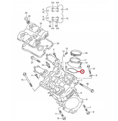 Joint de pipe d'admission origine pour moto Suzuki 1000 Tl R 09280-55005 Neuf