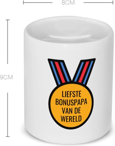 Akyol - liefste bonuspapa van de wereld Spaarpot - Papa - de liefste bonusvader - vader cadeautjes - vaderdag - verjaardagscadeau - verjaardag - cadeau - geschenk - kado - gift - vader artikelen - 350 ML inhoud