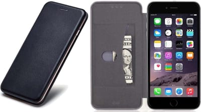 Hoesje geschikt voor iPhone 6s / 6 - Book Case Kunstleer ThinShield Zwart