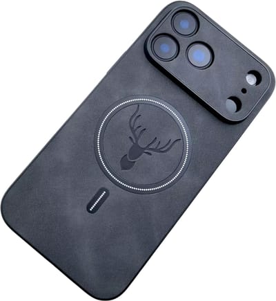 Luxe Telefoonhoesje – Geschikt voor iPhone 17, Kunstleren Case met Magnetische Draadloze Oplading, Volledige Bescherming, Slank Design & Dagelijks Gebruik-Zwart