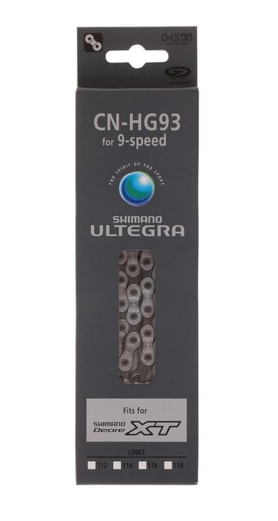 Shimano 9-speed fietsketting - 116 schakels - Duurzaam en corrosiebestendig - Geschikt voor MTB en weggebruik