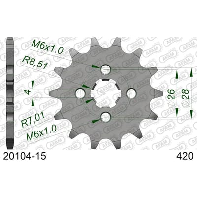 Tandwiel Afam 420 15 dents
